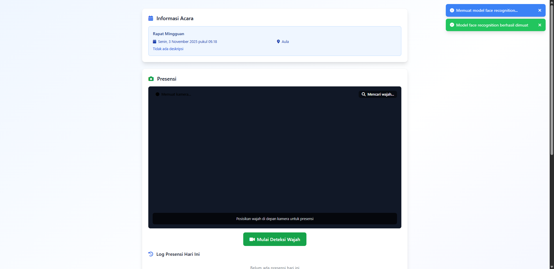 Aplikasi Daftar Hadir (Face Recognition)